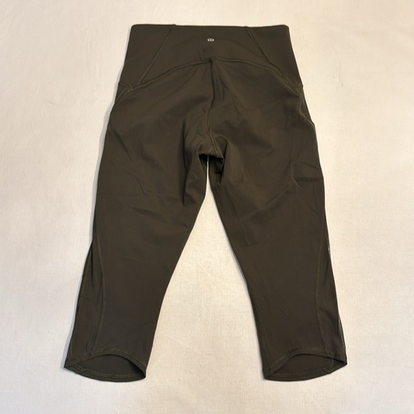 5. Lululemon Train Times Crop 17" Dark Olive - Picture 5 of 6